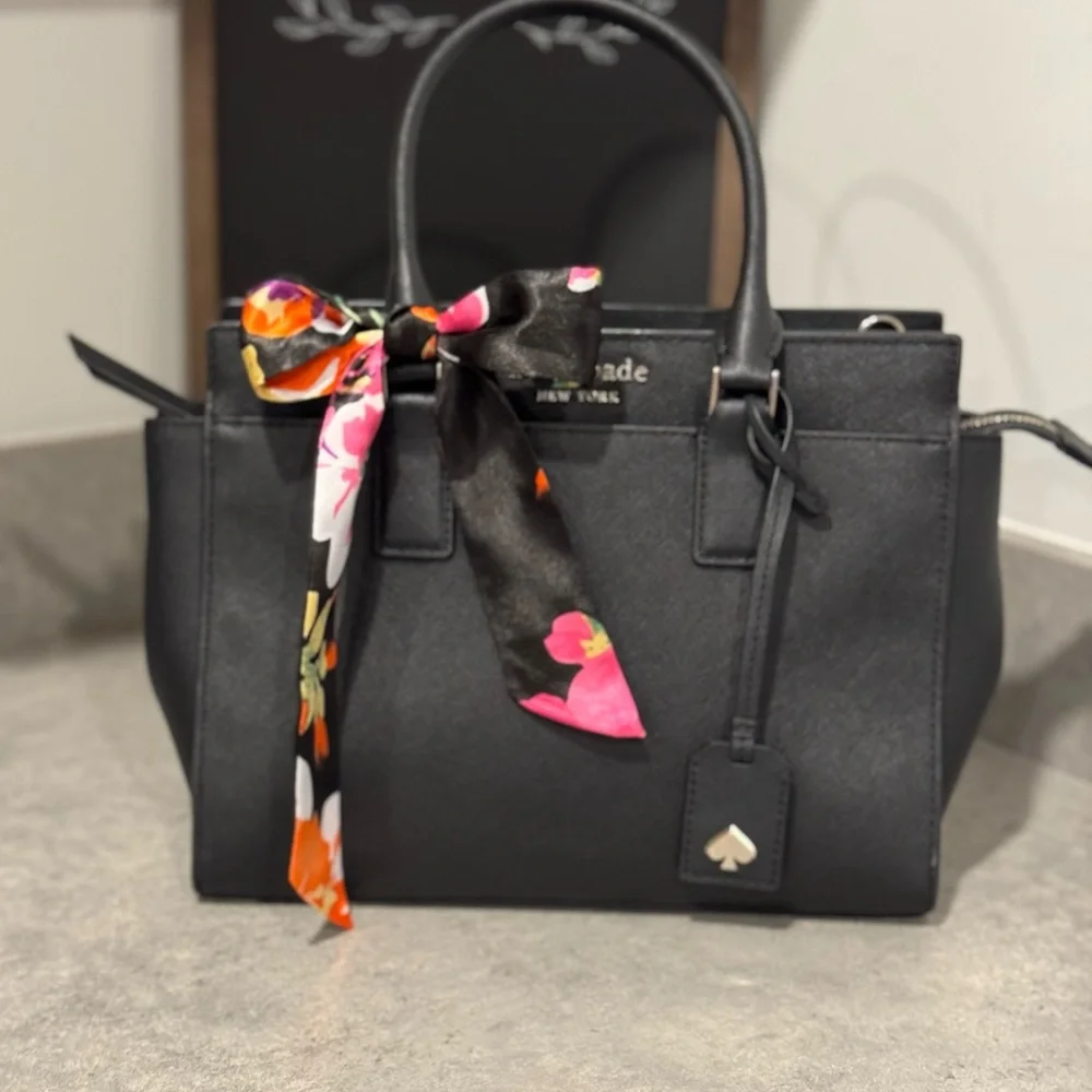 Kate Spade Cameron Street Medium Black Leather Satchel! Very Gently Used! - Picture 1 of 13